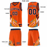 Custom Orange Gradient Graffiti Pattern Sports Uniform Basketball Jersey