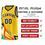 Custom Gold Gradient Graffiti Pattern Sports Uniform Basketball Jersey