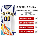 Custom White Gradient Graffiti Pattern Sports Uniform Basketball Jersey