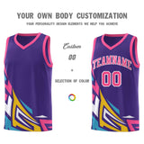 Custom Purple Gradient Graffiti Pattern Sports Uniform Basketball Jersey