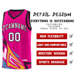 Custom Pink Gradient Graffiti Pattern Sports Uniform Basketball Jersey