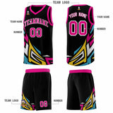 Custom Black Gradient Graffiti Pattern Sports Uniform Basketball Jersey