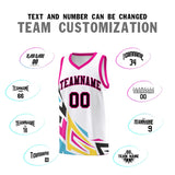 Custom White Gradient Graffiti Pattern Sports Uniform Basketball Jersey
