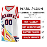 Custom White Gradient Graffiti Pattern Sports Uniform Basketball Jersey