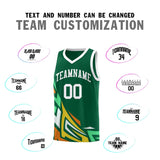 Custom Kelly Green Gradient Graffiti Pattern Sports Uniform Basketball Jersey