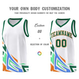 Custom White Gradient Graffiti Pattern Sports Uniform Basketball Jersey