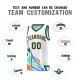 Custom White Gradient Graffiti Pattern Sports Uniform Basketball Jersey