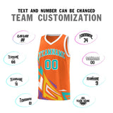 Custom Orange Gradient Graffiti Pattern Sports Uniform Basketball Jersey