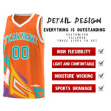 Custom Orange Gradient Graffiti Pattern Sports Uniform Basketball Jersey