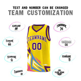 Custom Gold Gradient Graffiti Pattern Sports Uniform Basketball Jersey