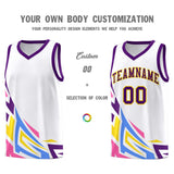 Custom White Gradient Graffiti Pattern Sports Uniform Basketball Jersey