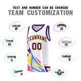 Custom White Gradient Graffiti Pattern Sports Uniform Basketball Jersey