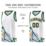 Custom White Gradient Graffiti Pattern Sports Uniform Basketball Jersey