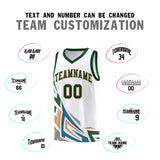 Custom White Gradient Graffiti Pattern Sports Uniform Basketball Jersey