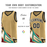 Custom Old Gold Gradient Graffiti Pattern Sports Uniform Basketball Jersey