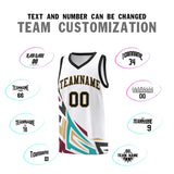 Custom White Gradient Graffiti Pattern Sports Uniform Basketball Jersey