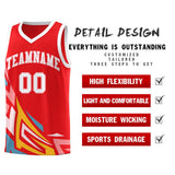 Custom Red Gradient Graffiti Pattern Sports Uniform Basketball Jersey
