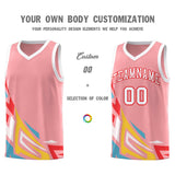 Custom Light Pink Gradient Graffiti Pattern Sports Uniform Basketball Jersey