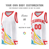 Custom White Gradient Graffiti Pattern Sports Uniform Basketball Jersey