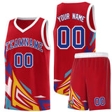 Custom Red Gradient Graffiti Pattern Sports Uniform Basketball Jersey