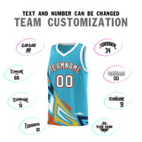 Custom Sky Blue Gradient Graffiti Pattern Sports Uniform Basketball Jersey