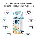 Custom White Gradient Graffiti Pattern Sports Uniform Basketball Jersey