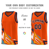 Custom Orange Gradient Graffiti Pattern Sports Uniform Basketball Jersey