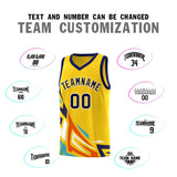 Custom Gold Gradient Graffiti Pattern Sports Uniform Basketball Jersey