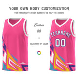 Custom Pink Gradient Graffiti Pattern Sports Uniform Basketball Jersey