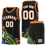 Custom Black Gradient Graffiti Pattern Sports Uniform Basketball Jersey