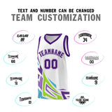 Custom White Gradient Graffiti Pattern Sports Uniform Basketball Jersey