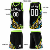 Custom Black Gradient Graffiti Pattern Sports Uniform Basketball Jersey