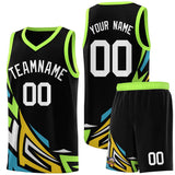 Custom Black Gradient Graffiti Pattern Sports Uniform Basketball Jersey