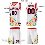 Custom White Gradient Graffiti Pattern Sports Uniform Basketball Jersey