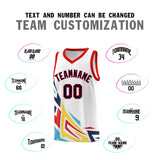 Custom White Gradient Graffiti Pattern Sports Uniform Basketball Jersey