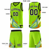 Custom Neon Green Gradient Graffiti Pattern Sports Uniform Basketball Jersey