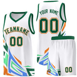 Custom White Gradient Graffiti Pattern Sports Uniform Basketball Jersey