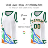 Custom White Gradient Graffiti Pattern Sports Uniform Basketball Jersey