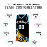 Custom Black Gradient Graffiti Pattern Sports Uniform Basketball Jersey
