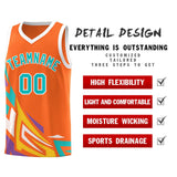 Custom Orange Gradient Graffiti Pattern Sports Uniform Basketball Jersey