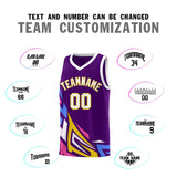 Custom Purple Gradient Graffiti Pattern Sports Uniform Basketball Jersey