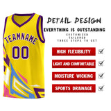 Custom Gold Gradient Graffiti Pattern Sports Uniform Basketball Jersey