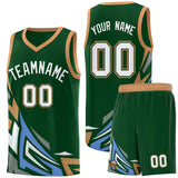 Custom Green Gradient Graffiti Pattern Sports Uniform Basketball Jersey