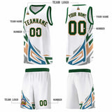 Custom White Gradient Graffiti Pattern Sports Uniform Basketball Jersey