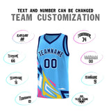 Custom Powder Blue Gradient Graffiti Pattern Sports Uniform Basketball Jersey