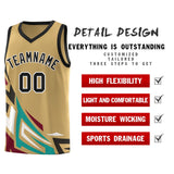 Custom Old Gold Gradient Graffiti Pattern Sports Uniform Basketball Jersey