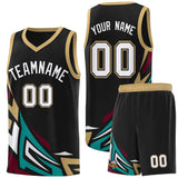 Custom Black Gradient Graffiti Pattern Sports Uniform Basketball Jersey