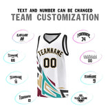 Custom White Gradient Graffiti Pattern Sports Uniform Basketball Jersey