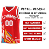 Custom Red Gradient Graffiti Pattern Sports Uniform Basketball Jersey