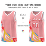 Custom Light Pink Gradient Graffiti Pattern Sports Uniform Basketball Jersey